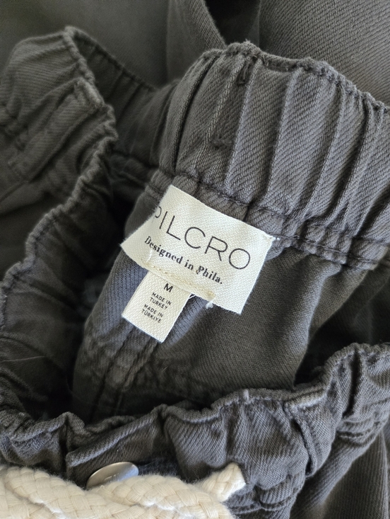 Anthro PILCRO Adi Mid Rise Pull On Dark Taupe Gray Wide Leg Pants, M - Picture 7 of 9